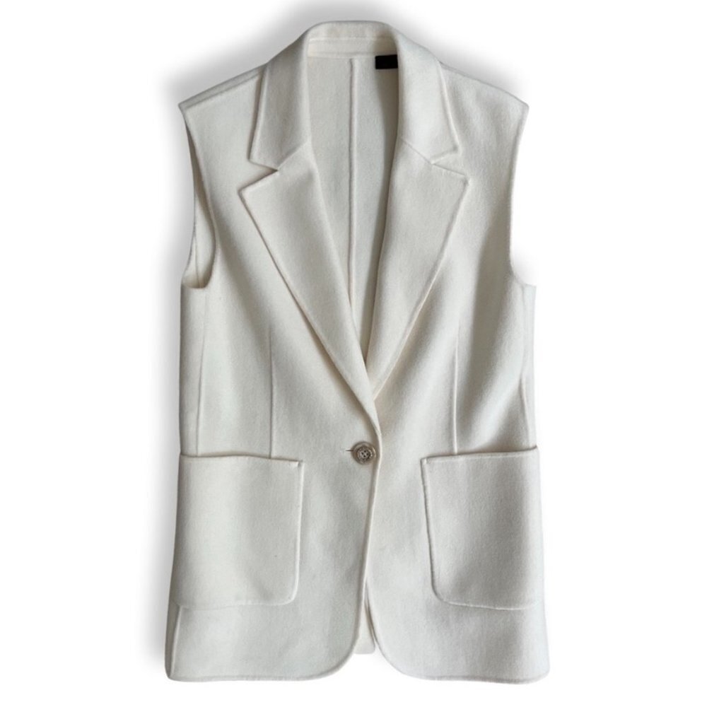 Pinko white wool vest size 2